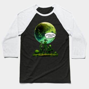 Peace on Earth No. 5: Goodwill Toward Humans "I Should Have Said Something Sooner" on a Dark Background Baseball T-Shirt